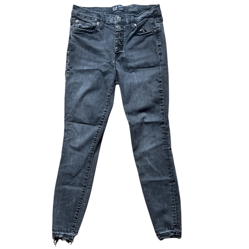 GAP Black High-Rise Skinny Jeans – Button-Up Front – Size 4